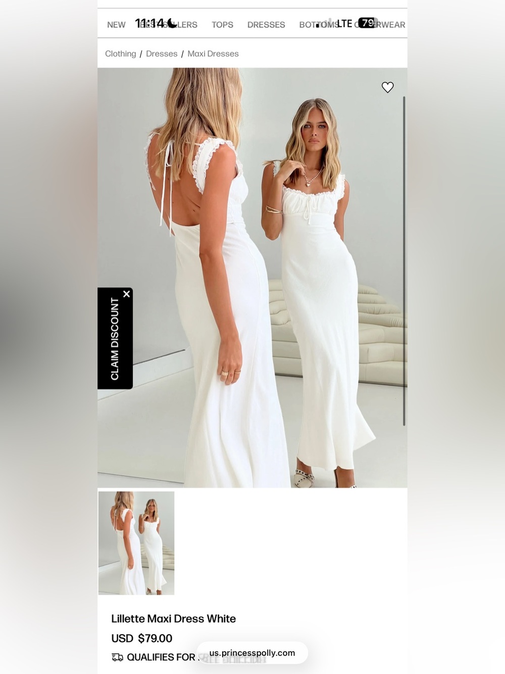 Princess Polly Ivory Lace-Trim Maxi Slip Dress